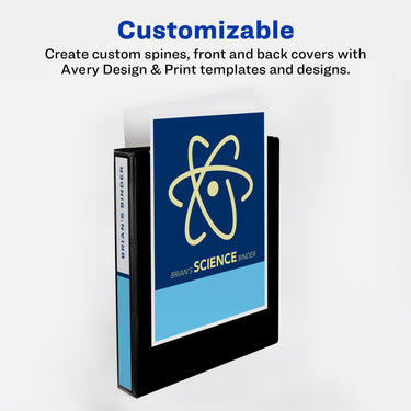 Avery Durable View 3 Ring Binder, 1 Inch Slant Rings, 1 Dark Blue Binder (17014) 1